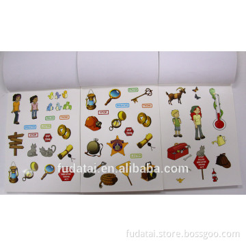 FDT custom art paper cartoon adhesive label perfect binding sticker book